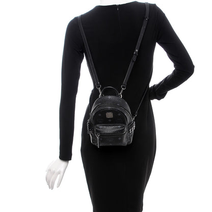 MCM Visetos Studded X-Mini Bebe Boo Backpack Black 2 of 13