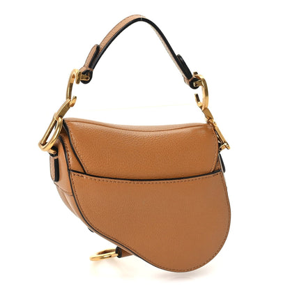 Christian Dior Goatskin Micro Saddle Bag  Camello 2 of 8