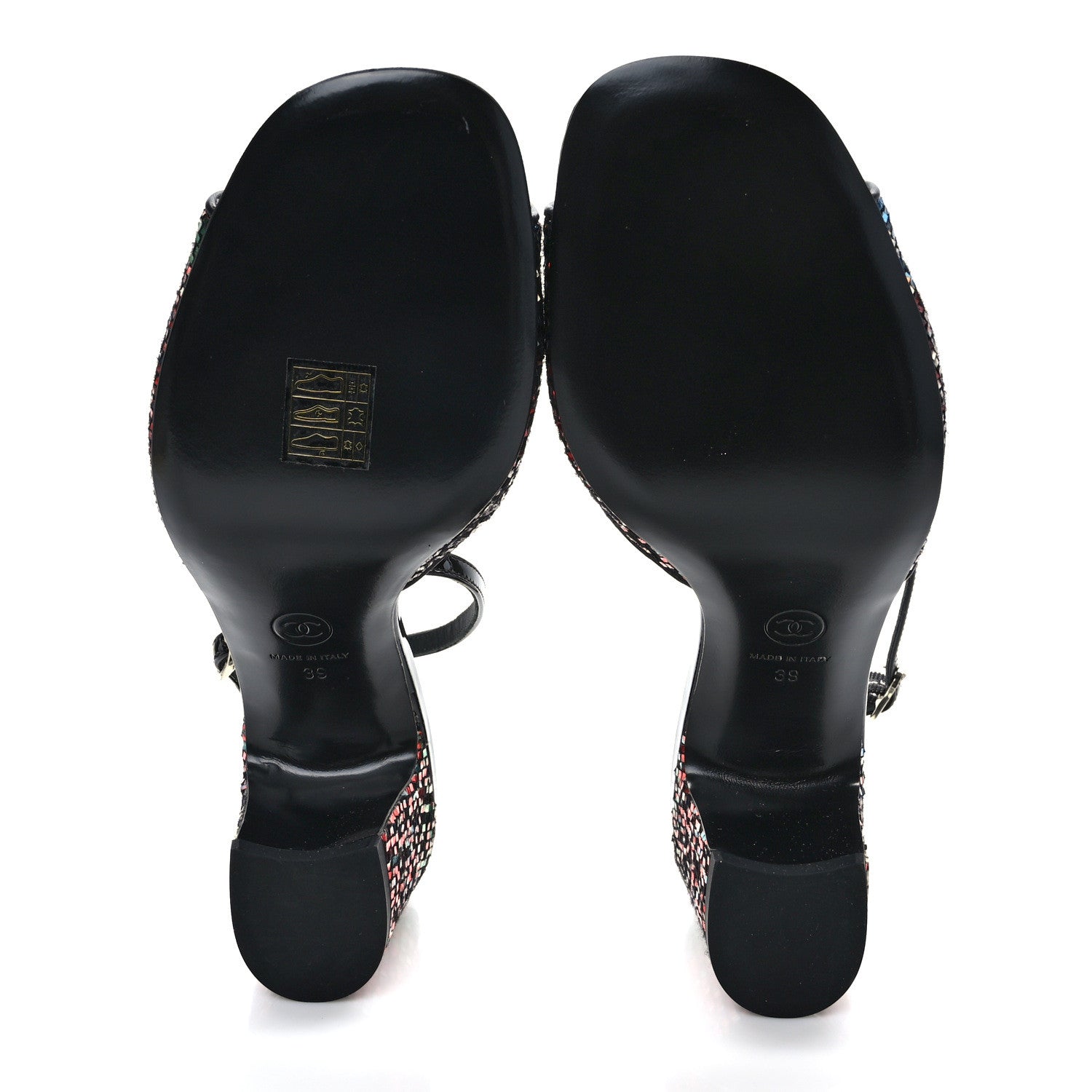 Chanel Suede CC Chain Sandals 39 Black 5 of 8