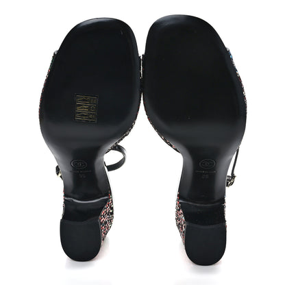 Chanel Suede CC Chain Sandals 39 Black 5 of 8