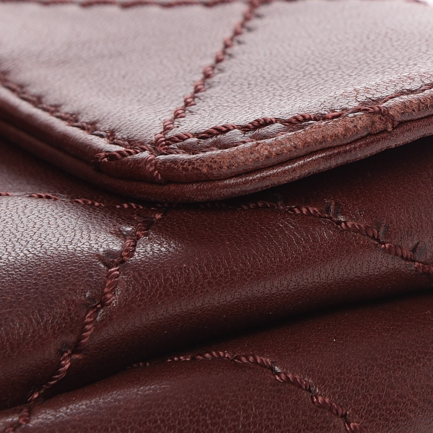 Chanel Lambskin Double Stitch Mini Flap Bordeaux 11 of 12