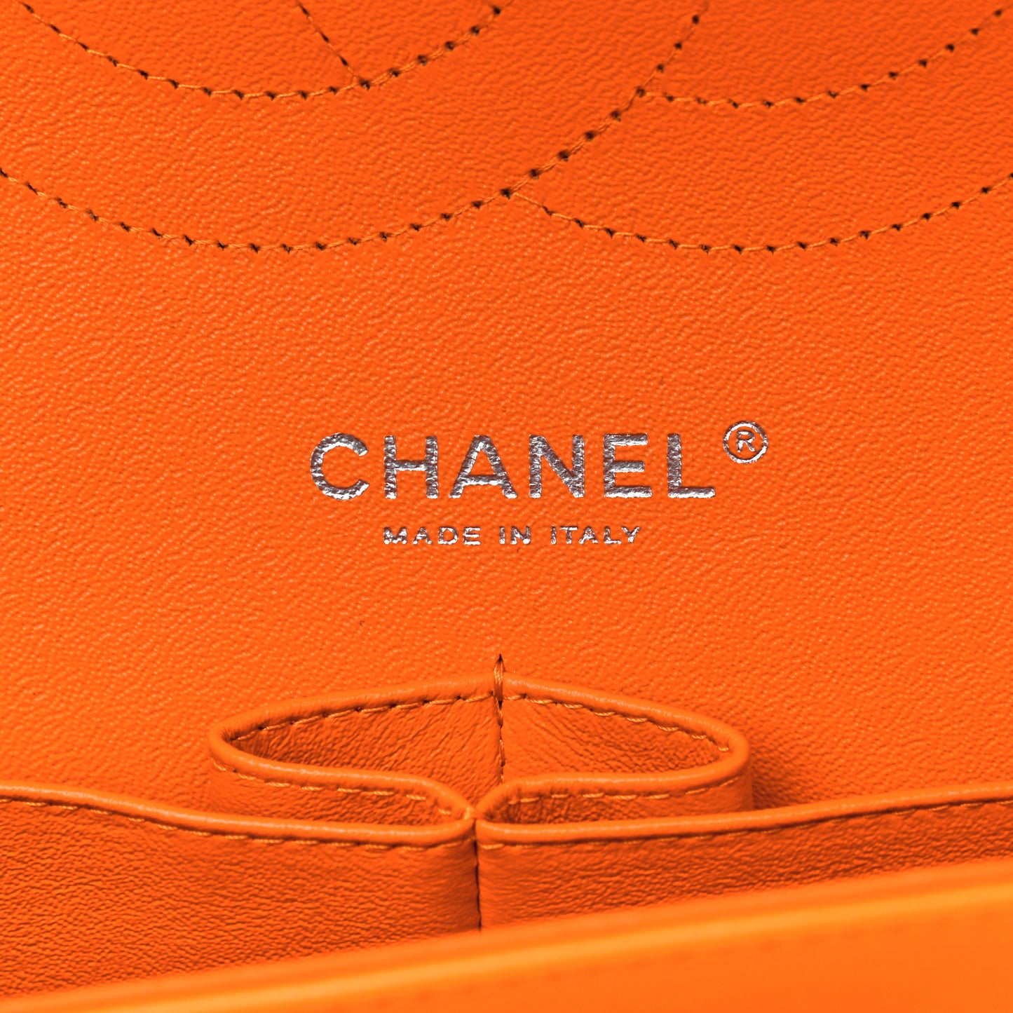 Patent Quilted Jumbo Double Flap Orange