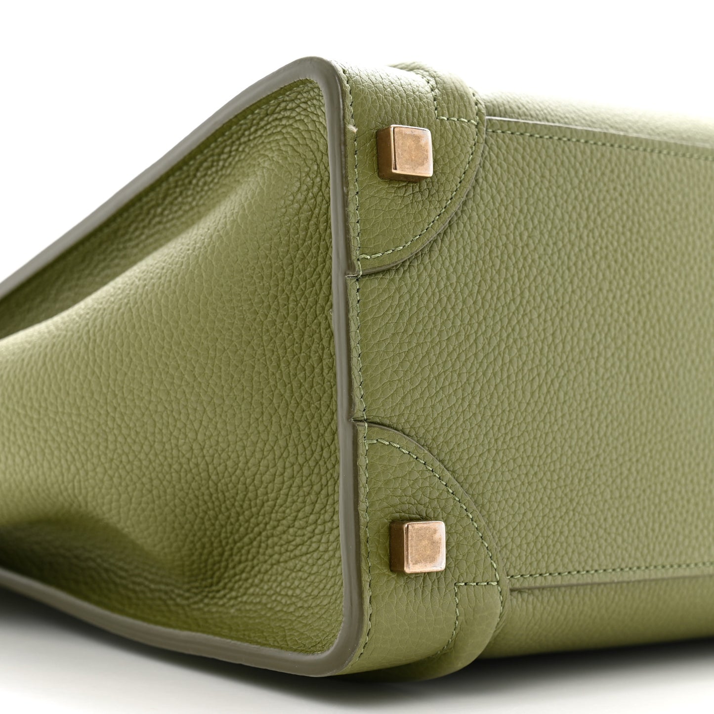 Drummed Calfskin Micro Luggage Light Khaki