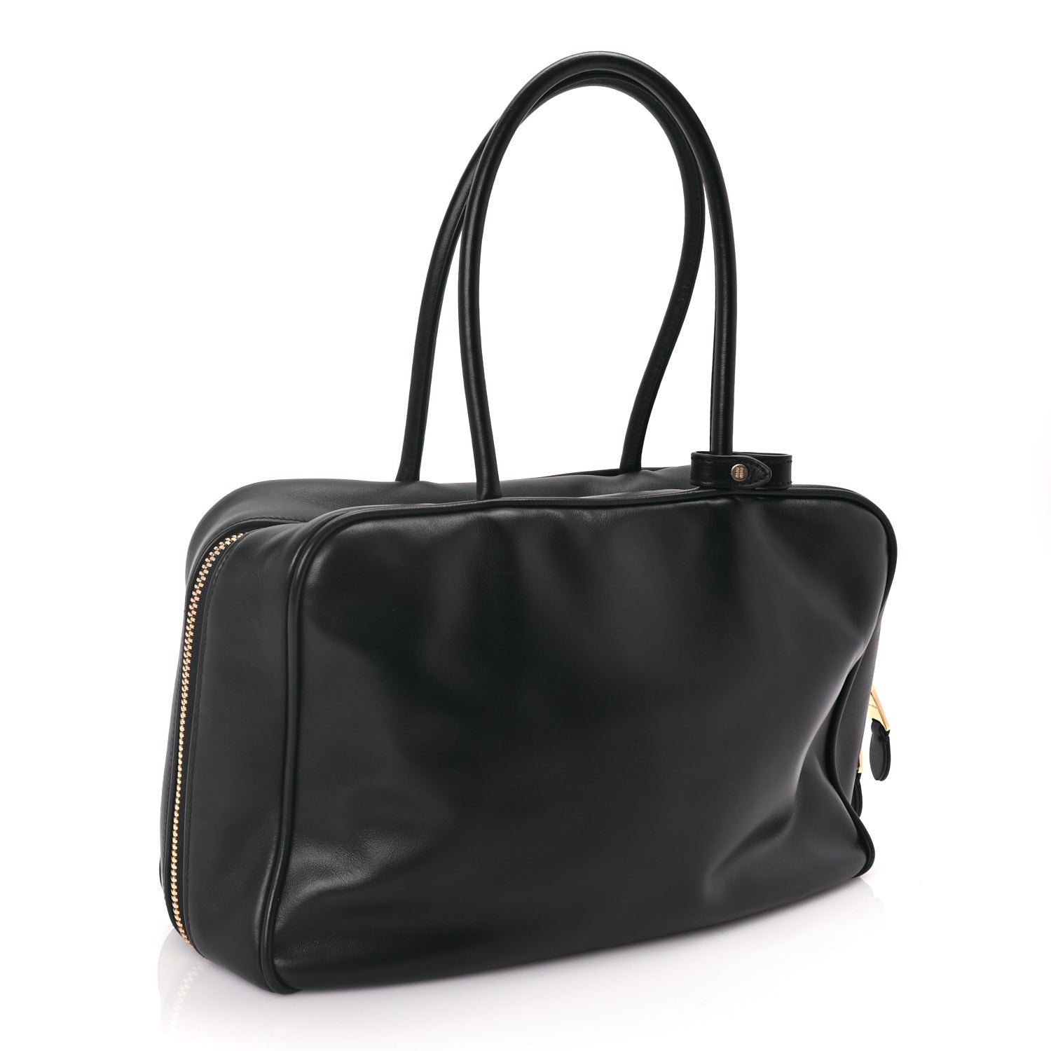 Miu Miu Soft Calf Large Softy Beau Top Handle Bag Black 2 of 8