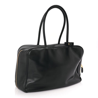Miu Miu Soft Calf Large Softy Beau Top Handle Bag Black 2 of 8