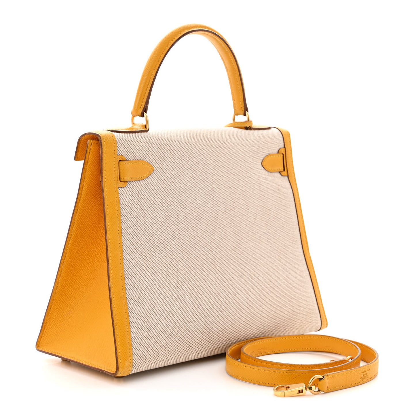 Toile H Epsom Kelly Sellier 28 Ecru Jaune Sable