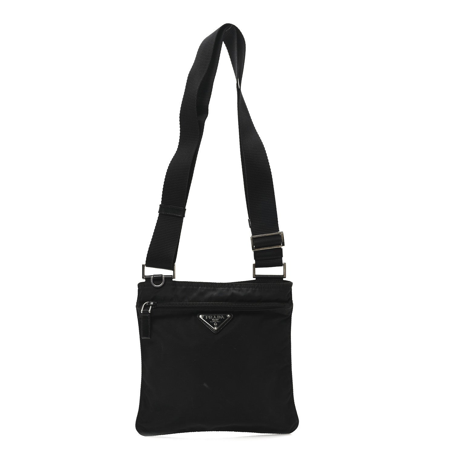 Prada Tessuto Nylon Flat Messenger Bag Black 1 of 7