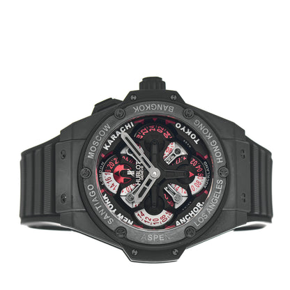 Hublot Ceramic Rubber 48mm Big Bang King Power Unico GMT Skeleton World Time Automatic Watch Black 771.CI.1170.RX 2 of 4