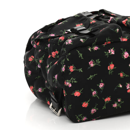 Prada Tessuto Nylon Saffiano Stampata Backpack Black Dis Rose 9 of 10