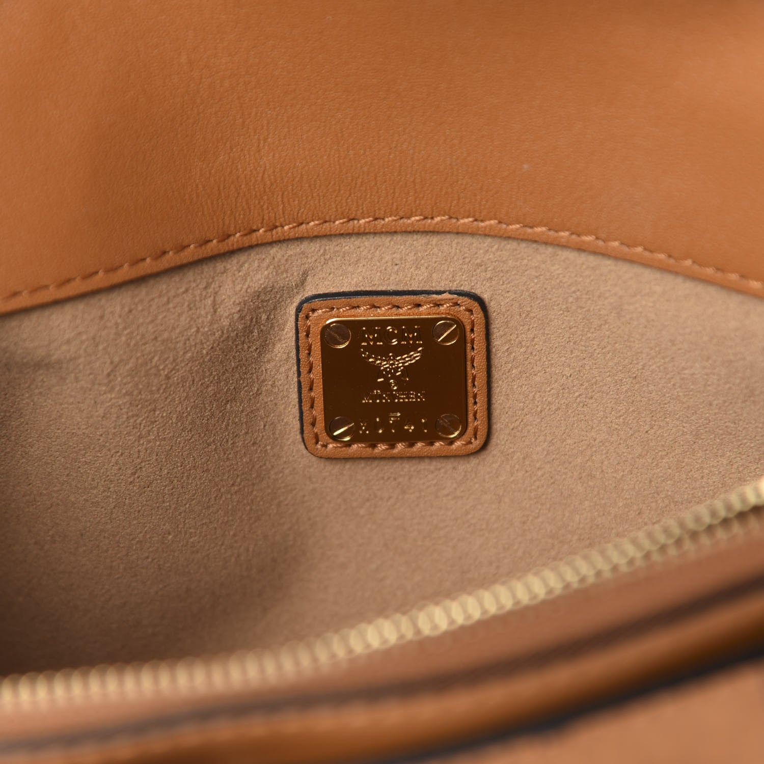 MCM Visetos Small Millie Crossbody Bag Cognac 8 of 9