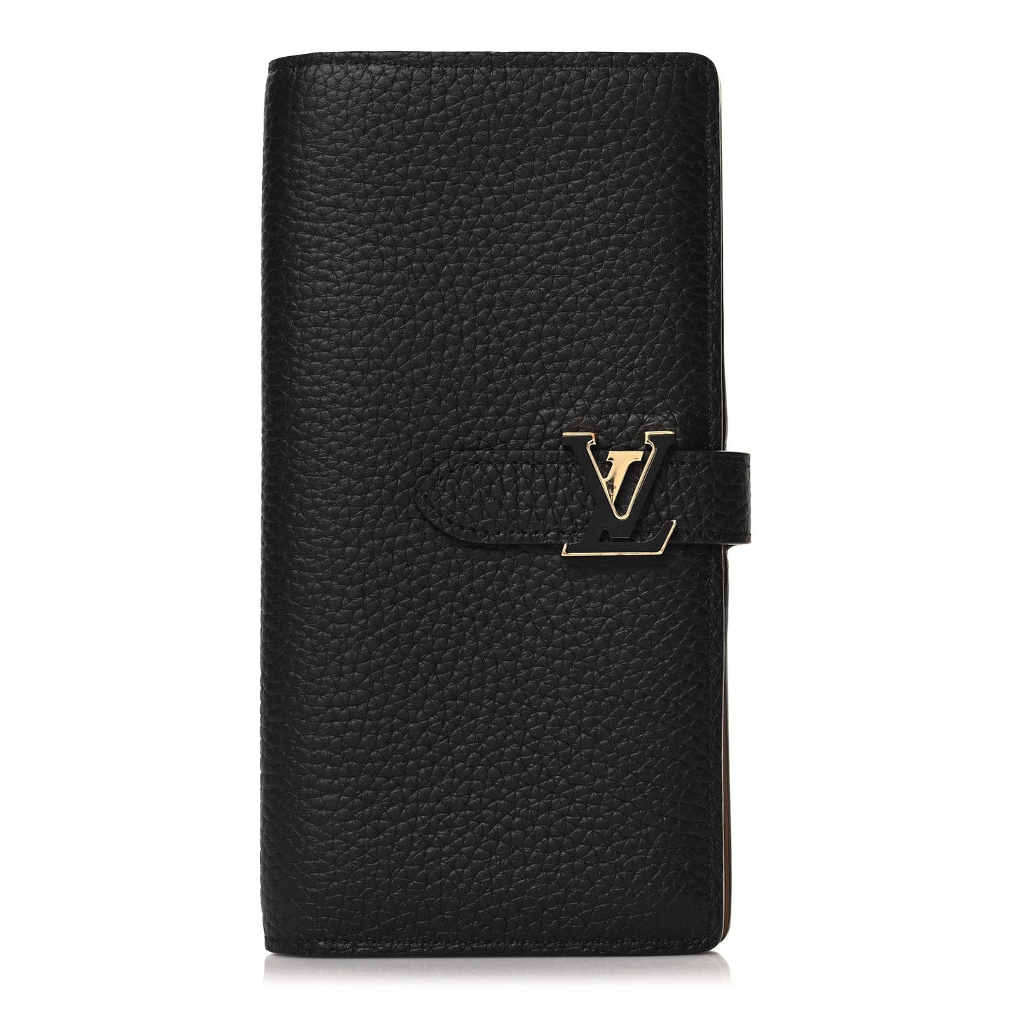 Taurillon LV Vertical Capucines Wallet Black Arizona