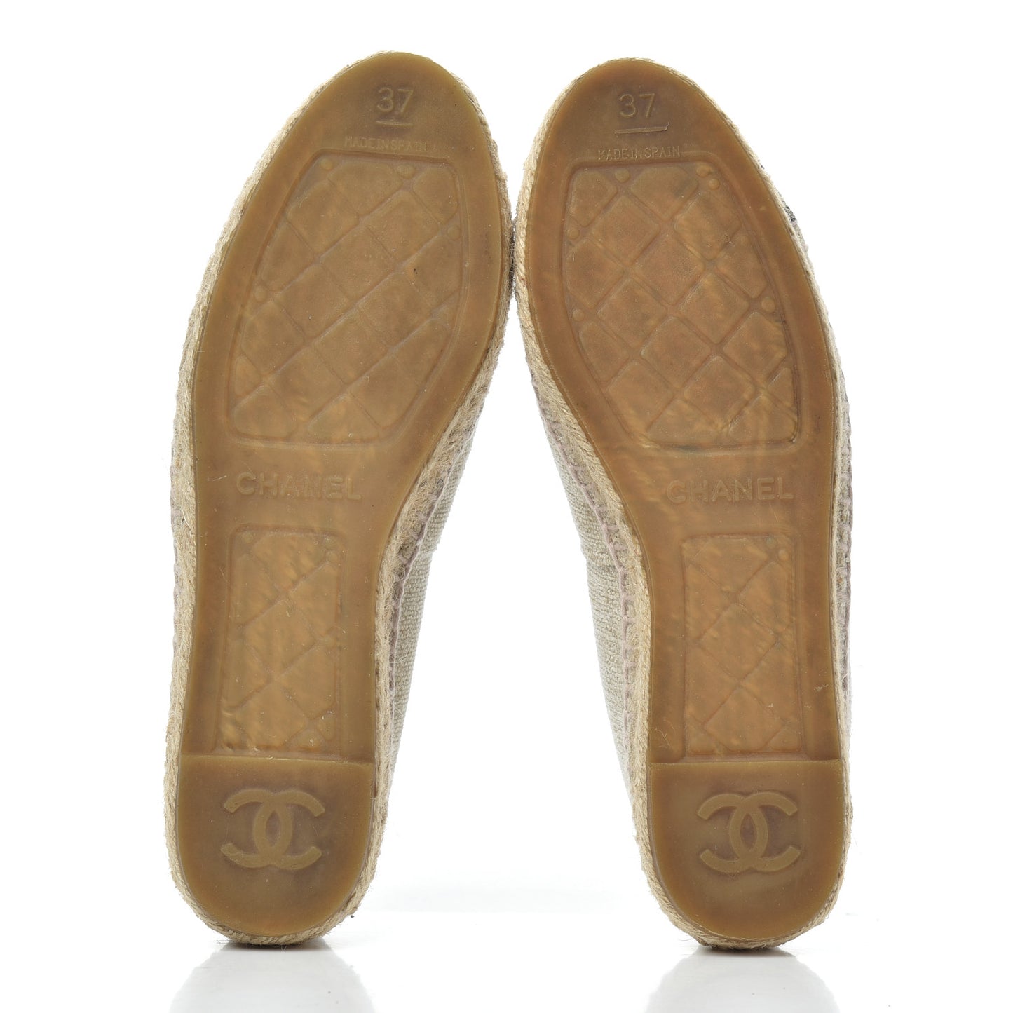 Toile Sequin CC Espadrilles 37 Beige Black