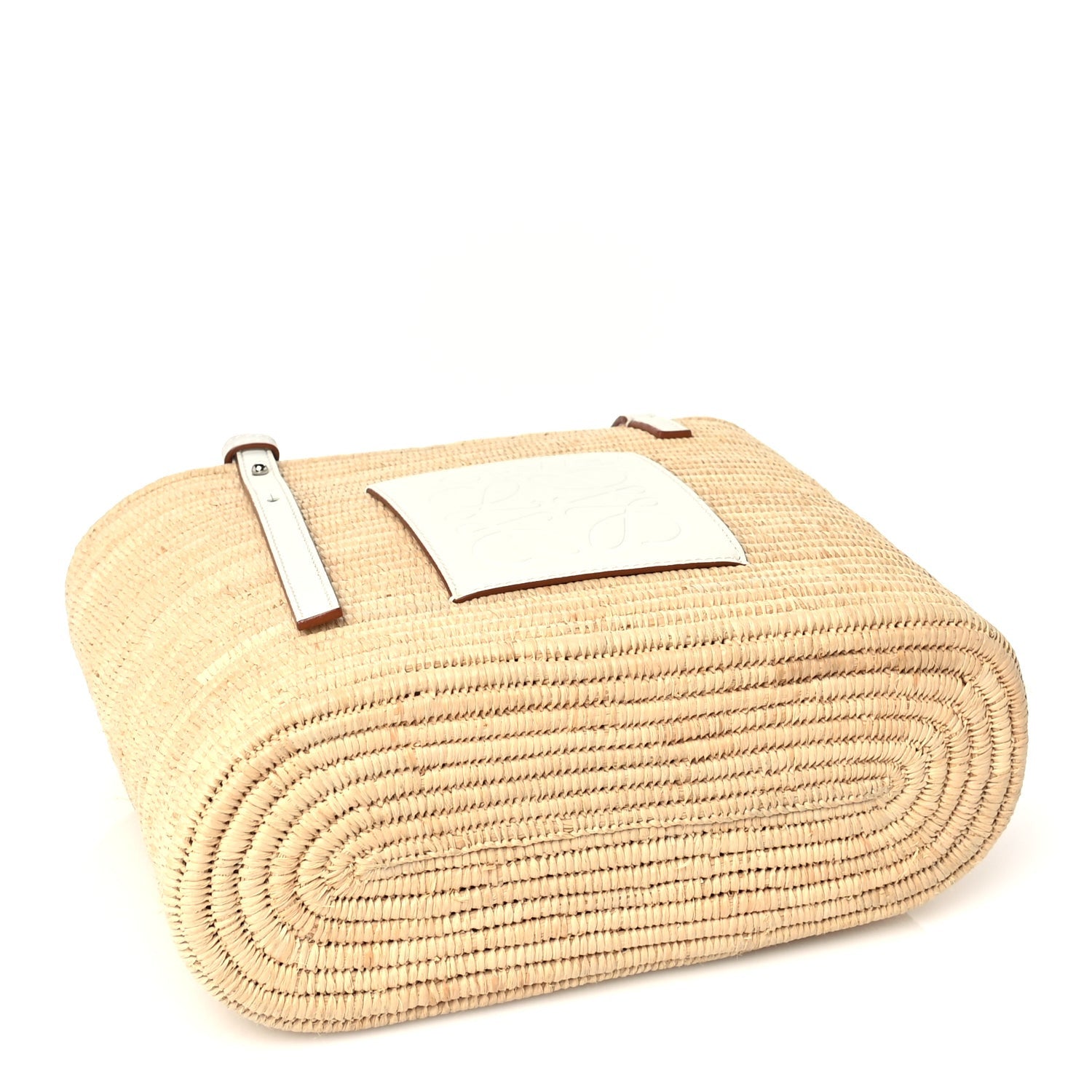 Loewe Raffia Square Small Basket Tote Bag Natural White 3 of 8