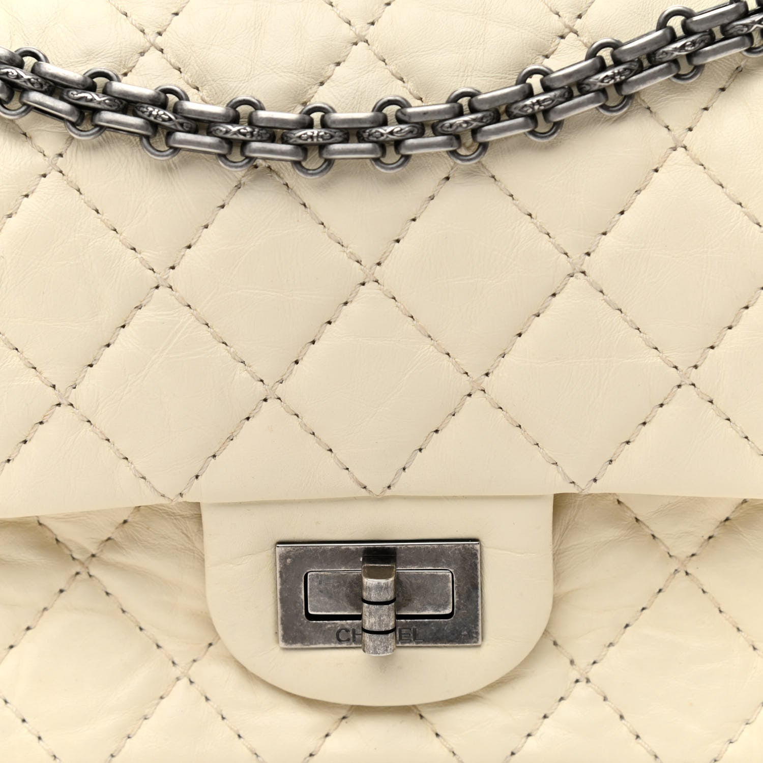 Chanel Aged Calfskin Quilted 2.55 Reissue Mini Flap White 8 of 11