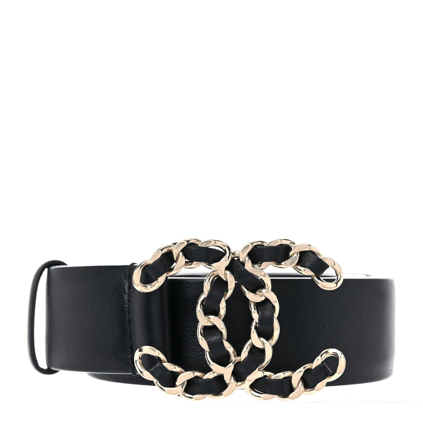 Calfskin CC Chain Belt 105 42 Black