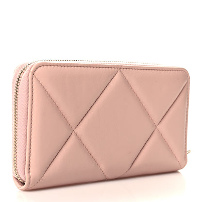 Chanel Lambskin Quilted Chanel 19 Zipped Wallet Light Pink 3 of 9
