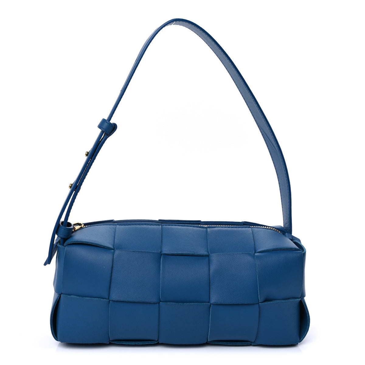 Bottega Veneta Lambskin Maxi Intrecciato Small Brick Cassette Bag Blue 1 of 8