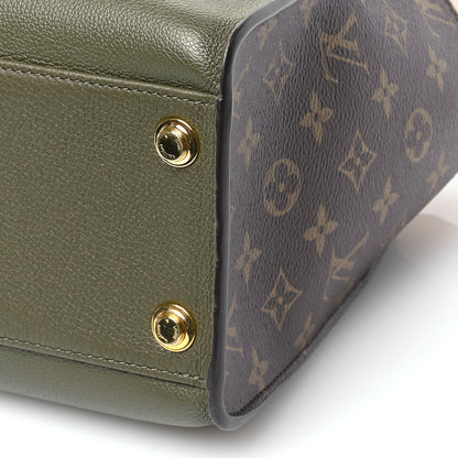 Louis Vuitton Calfskin Monogram On My Side MM Laurier Green Toffee Latte Beige 10 of 11