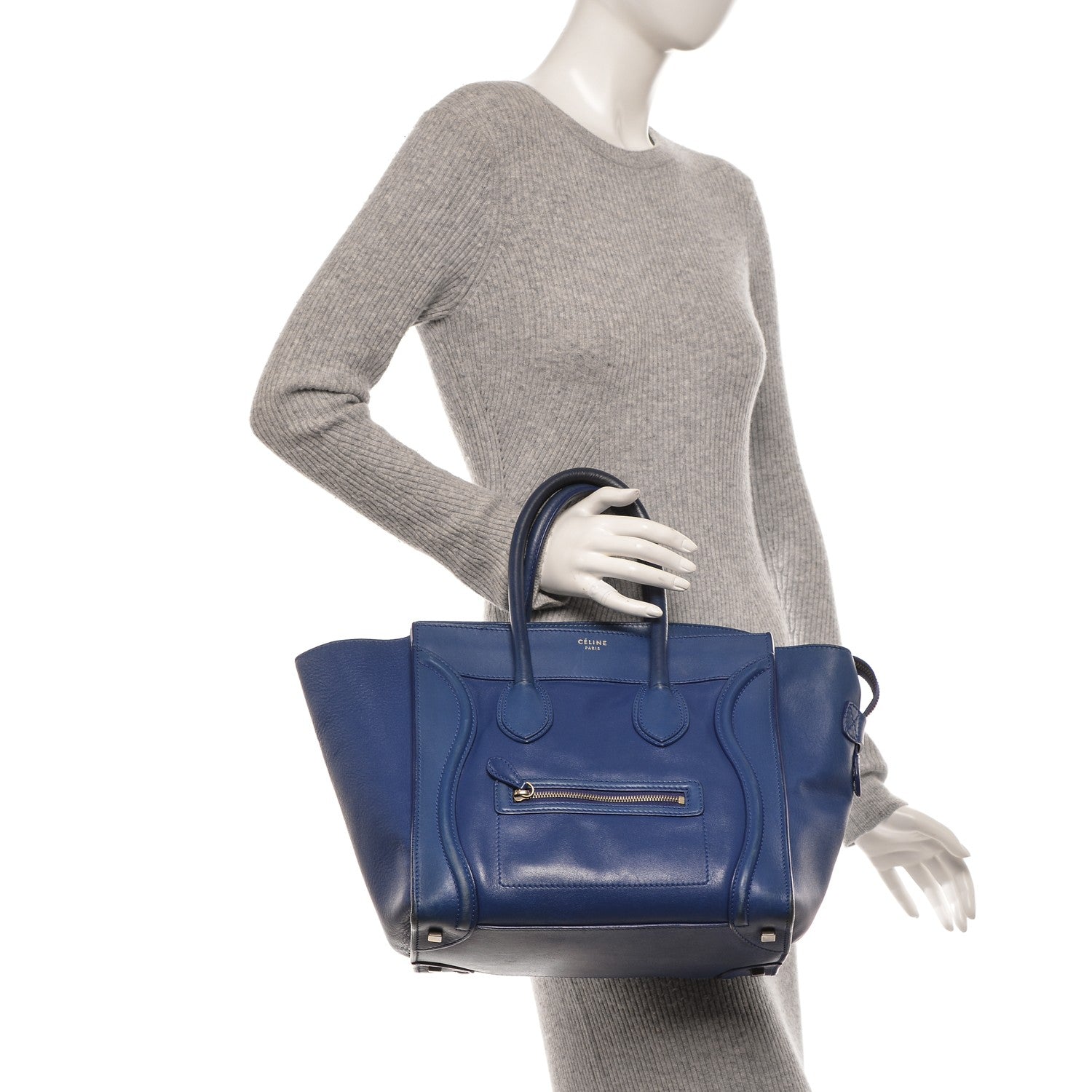 Celine Smooth Calfskin Mini Luggage Electric Blue 2 of 26
