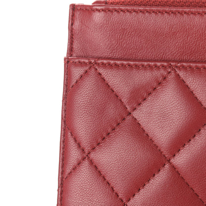 Chanel Lambskin Quilted Wallet On Chain WOC Red 11 of 14