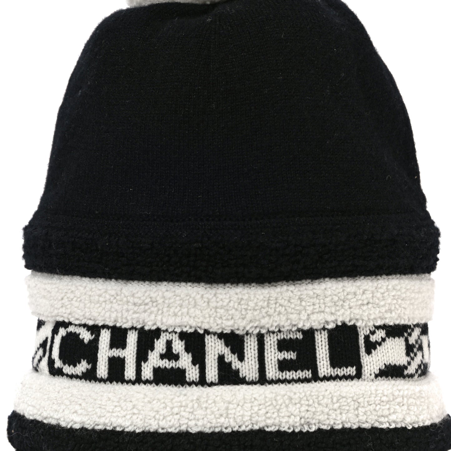 Cashmere CC Beanie Hat Ecru Black