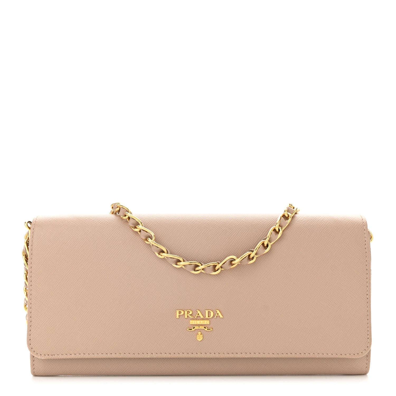 Prada Saffiano Metal Oro Chain Wallet Cammeo 1 of 10