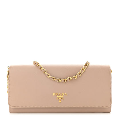 Prada Saffiano Metal Oro Chain Wallet Cammeo 1 of 10