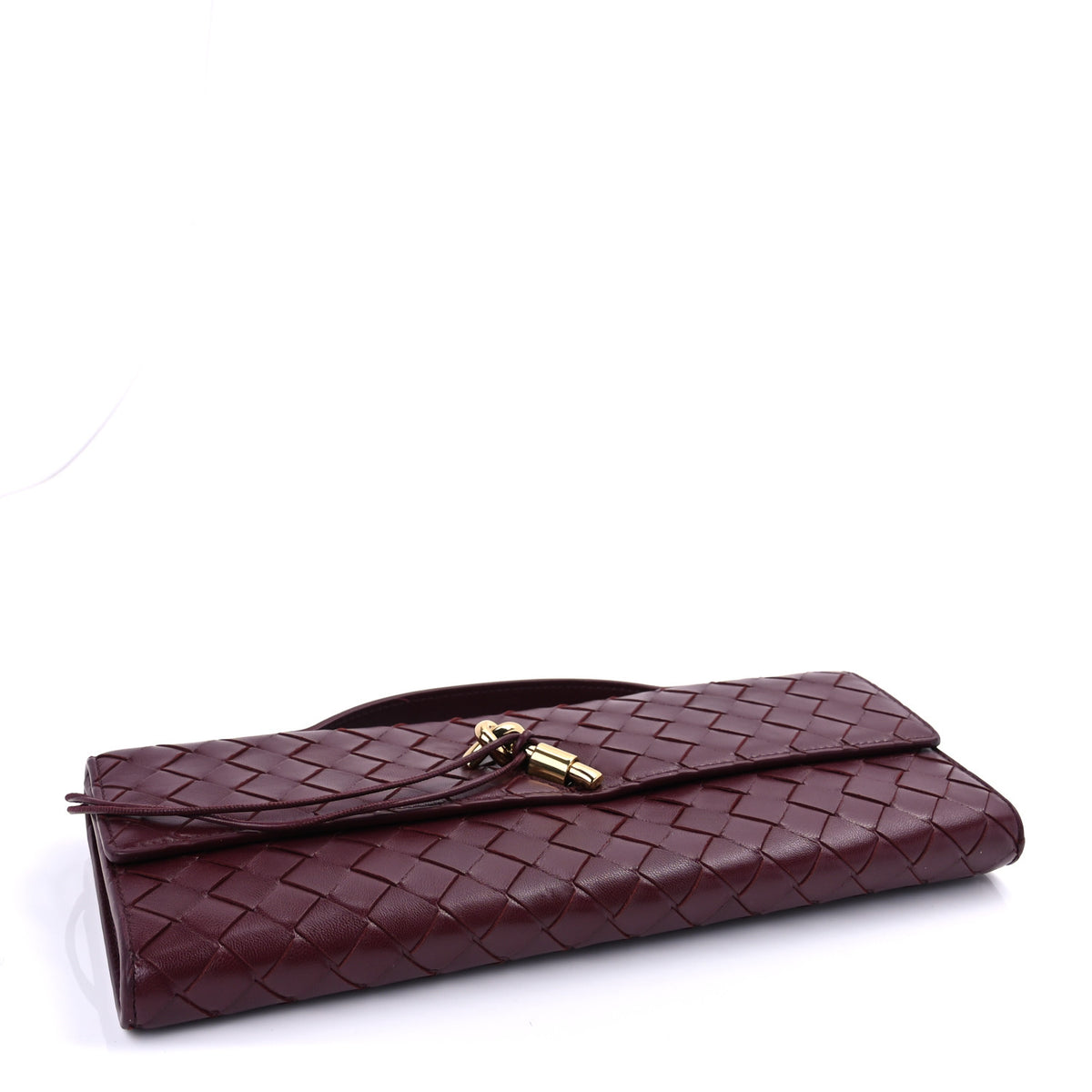 Bottega Veneta Nappa Intrecciato Long Andiamo Top Handle Clutch Barolo 4 of 9