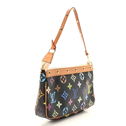 Louis Vuitton Monogram Multicolor Pochette Accessories Black 3 of 10