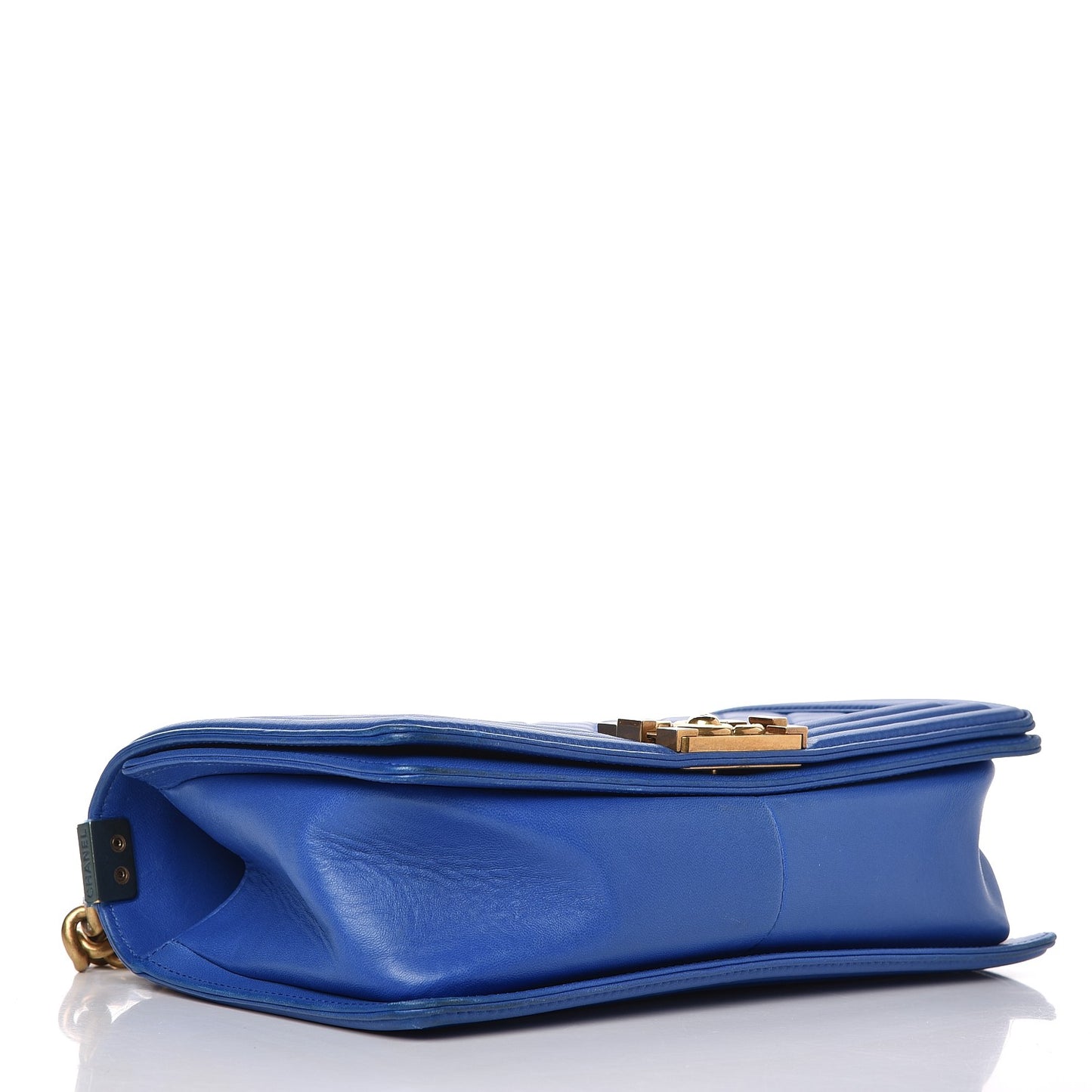 Lambskin Quilted Medium Boy Flap Blue