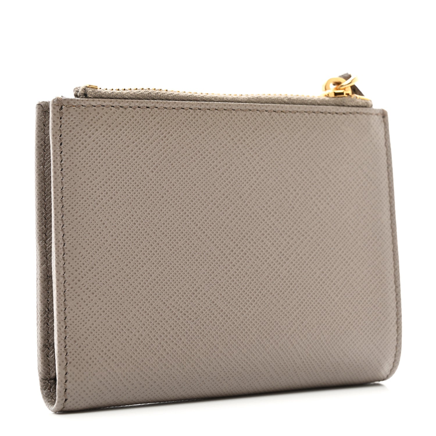 Prada Saffiano Zip Top Compact Wallet Argilla 3 of 8