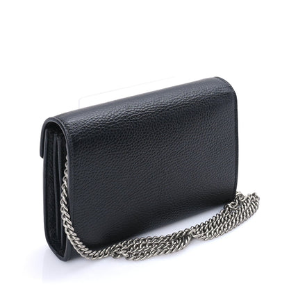 Gucci Calfskin Mini Dionysus Chain Wallet  Black 2 of 7