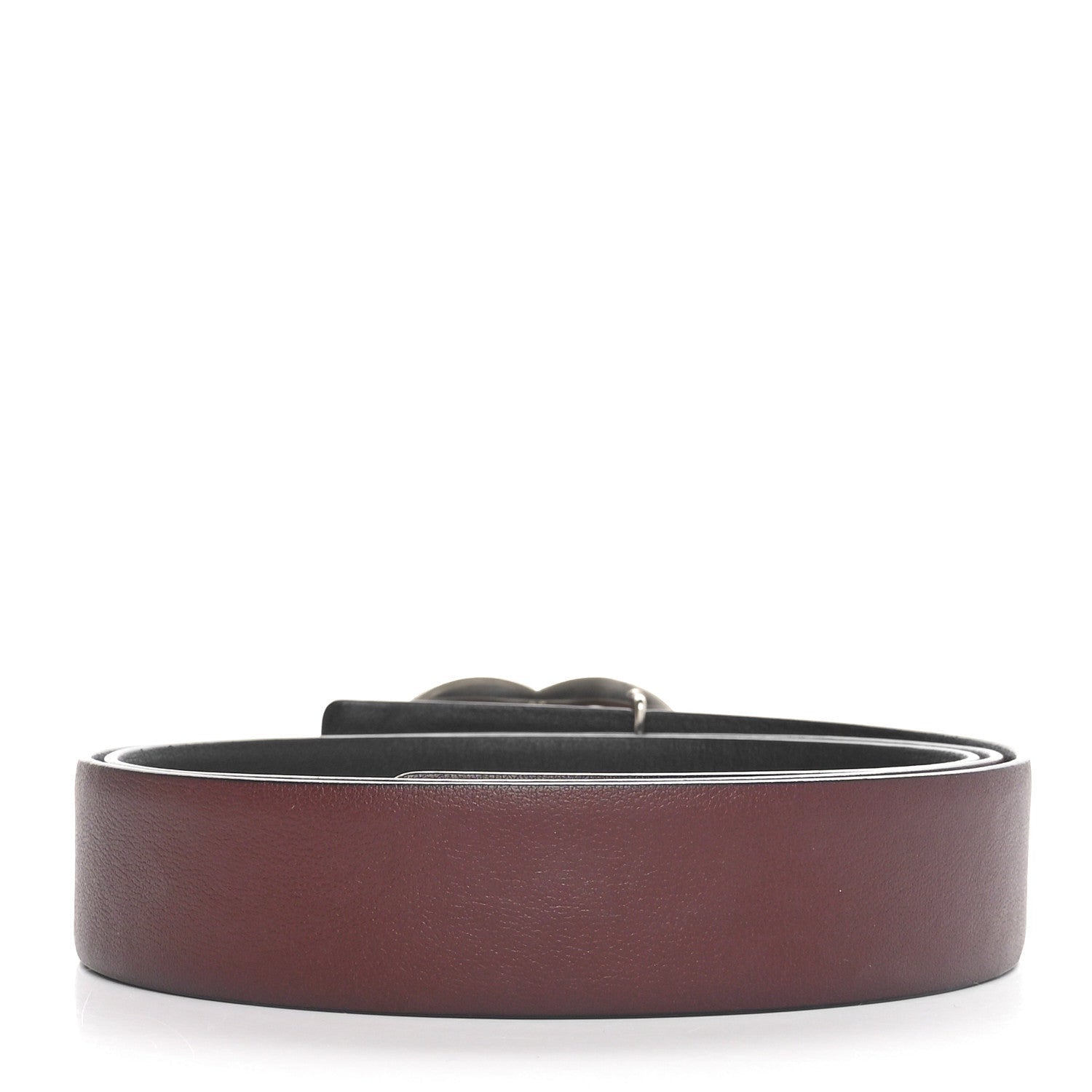 Chanel Calfskin CC Reversible Belt 80 32 Black Burgundy 2 of 5