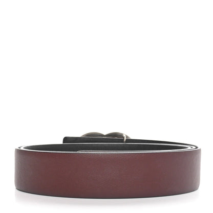 Chanel Calfskin CC Reversible Belt 80 32 Black Burgundy 2 of 5