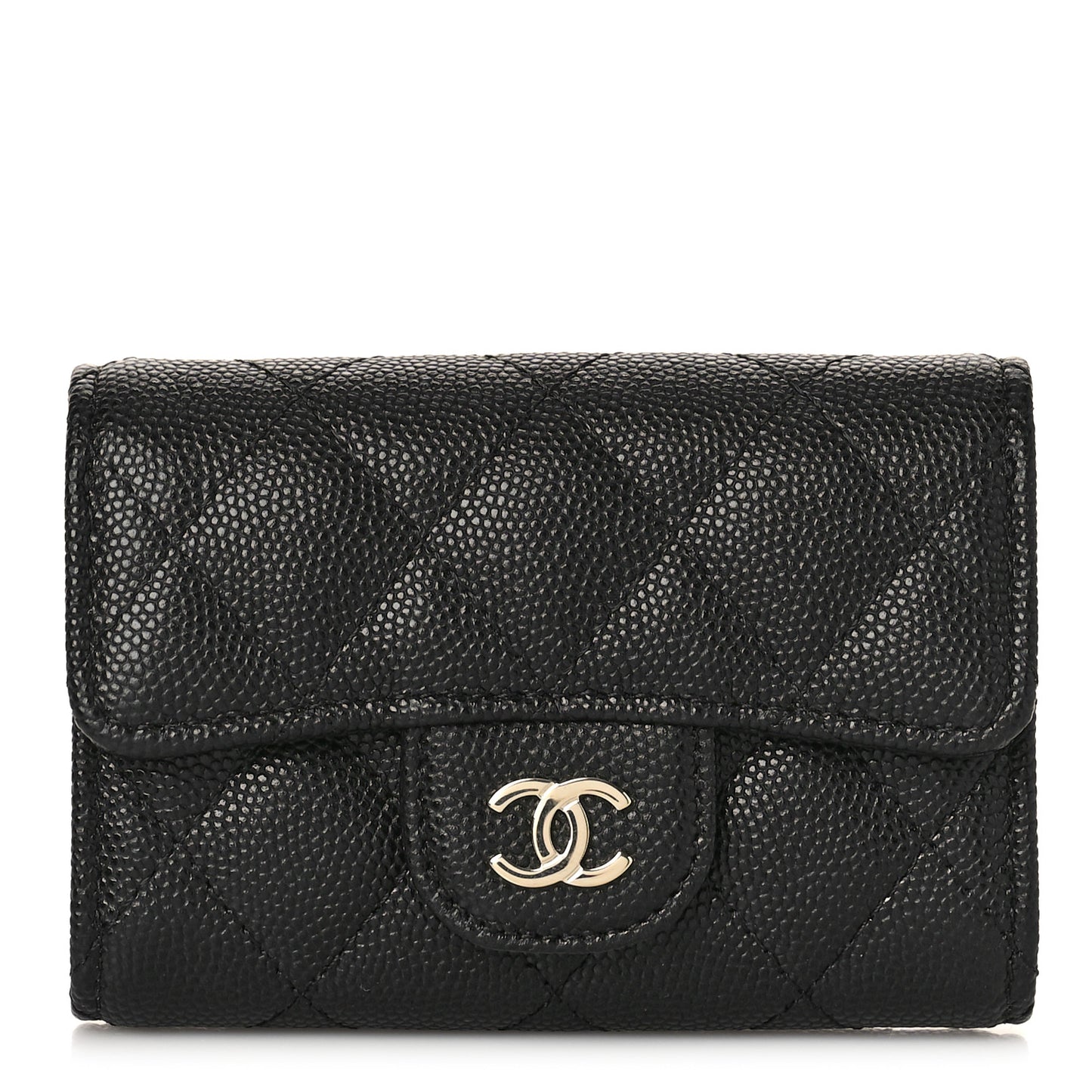 Caviar Quilted Classic 4 Key Holder Wallet Black