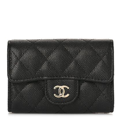 Chanel Caviar Quilted Classic 4 Key Holder Wallet Black 1 of 9