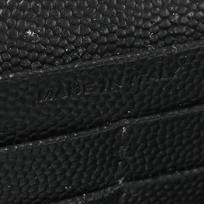 Saint Laurent Grain De Poudre Matelasse Chevron Monogram Chain Wallet Black 7 of 15