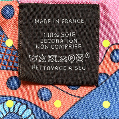 Hermes Silk Selle de Dignitaire Plumetis Twilly Rose Saumon Vert 4 of 4