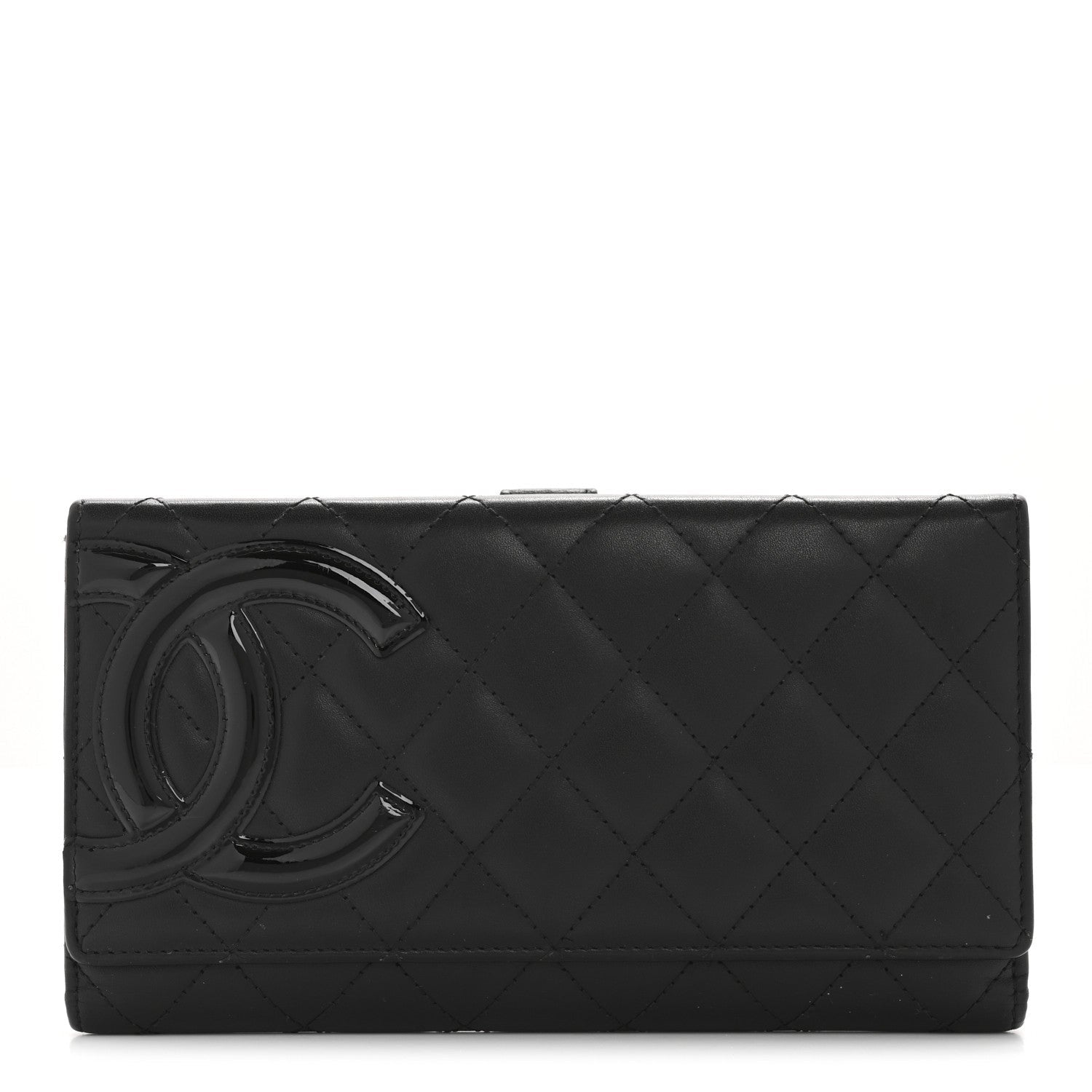 Chanel Calfskin Quilted Cambon Long Double Wallet Black 1 of 7