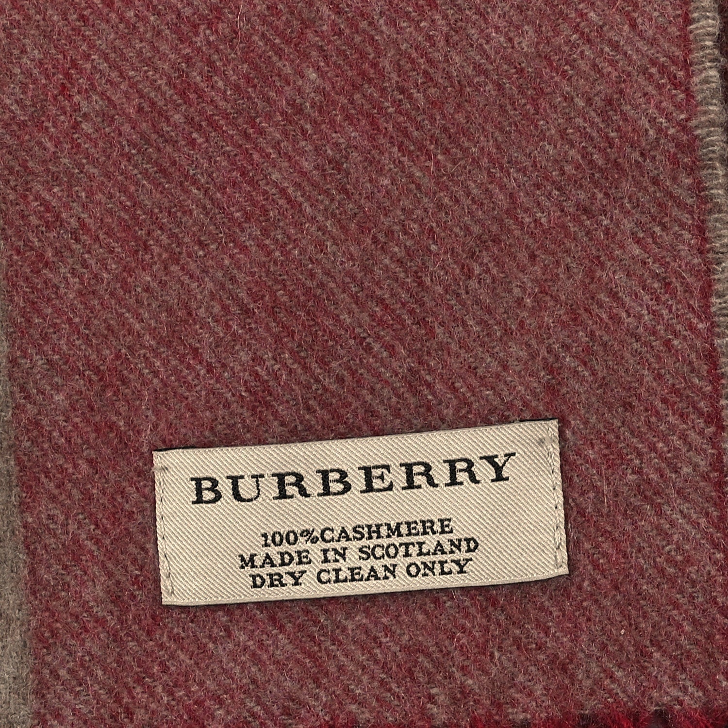 Burberry Cashmere Mega Check Fringe Scarf Red 3 of 4