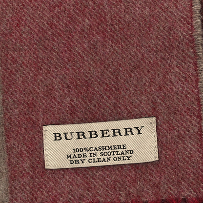 Burberry Cashmere Mega Check Fringe Scarf Red 3 of 4