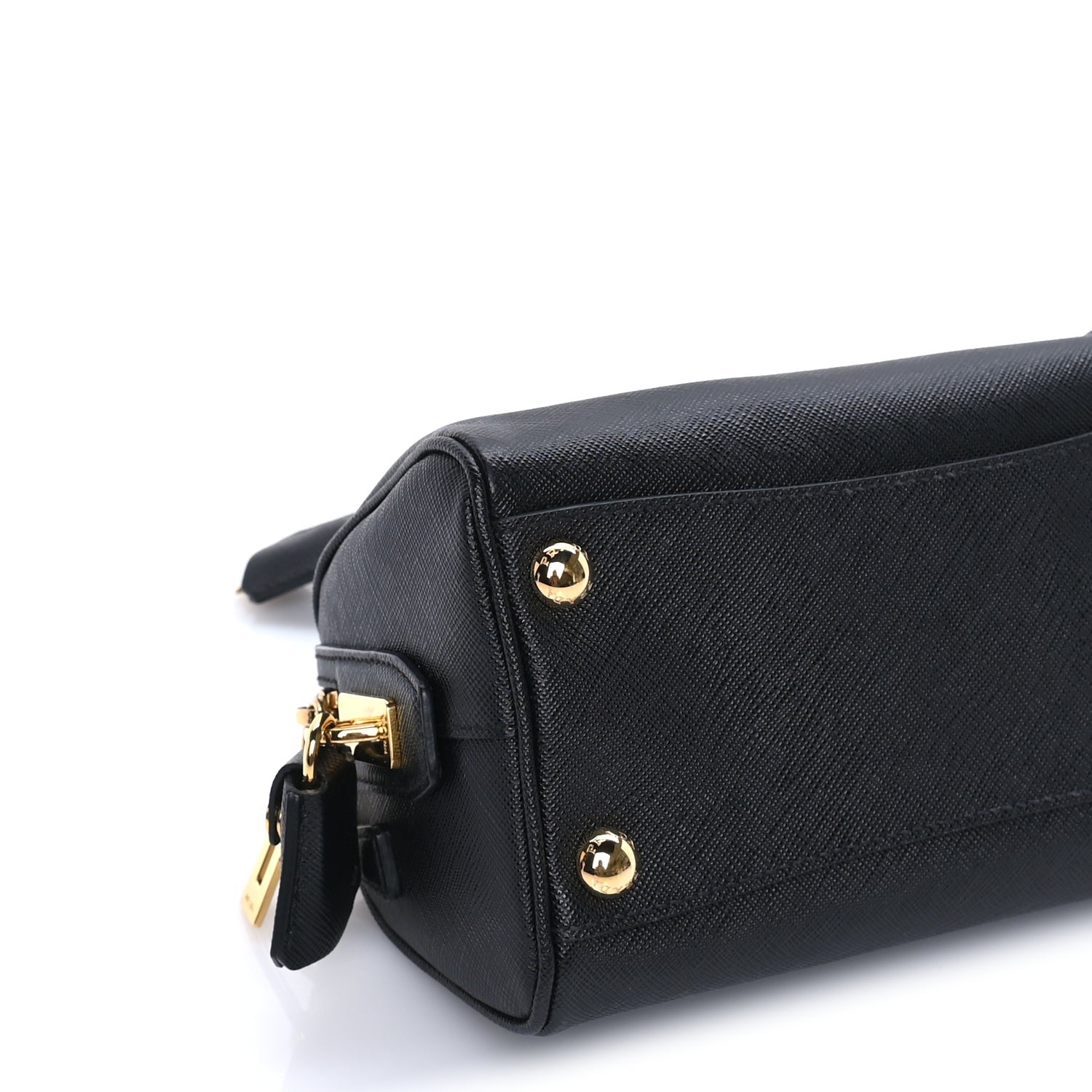 Prada Saffiano Lux Mini Convertible Bowler  Black 7 of 7