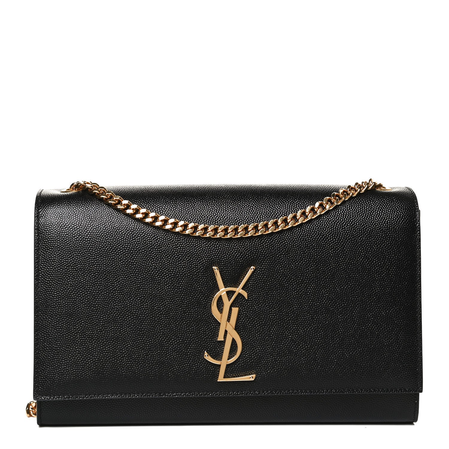 Saint Laurent Grain De Poudre Medium Classic Monogram Kate Satchel Black 1 of 11