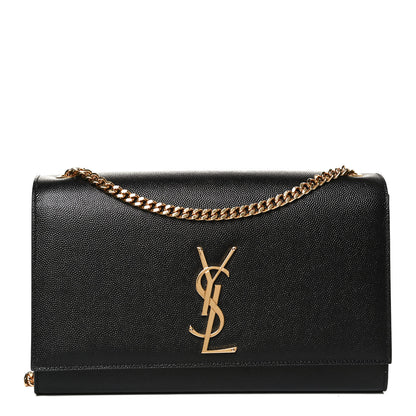 Saint Laurent Grain De Poudre Medium Classic Monogram Kate Satchel Black 1 of 11
