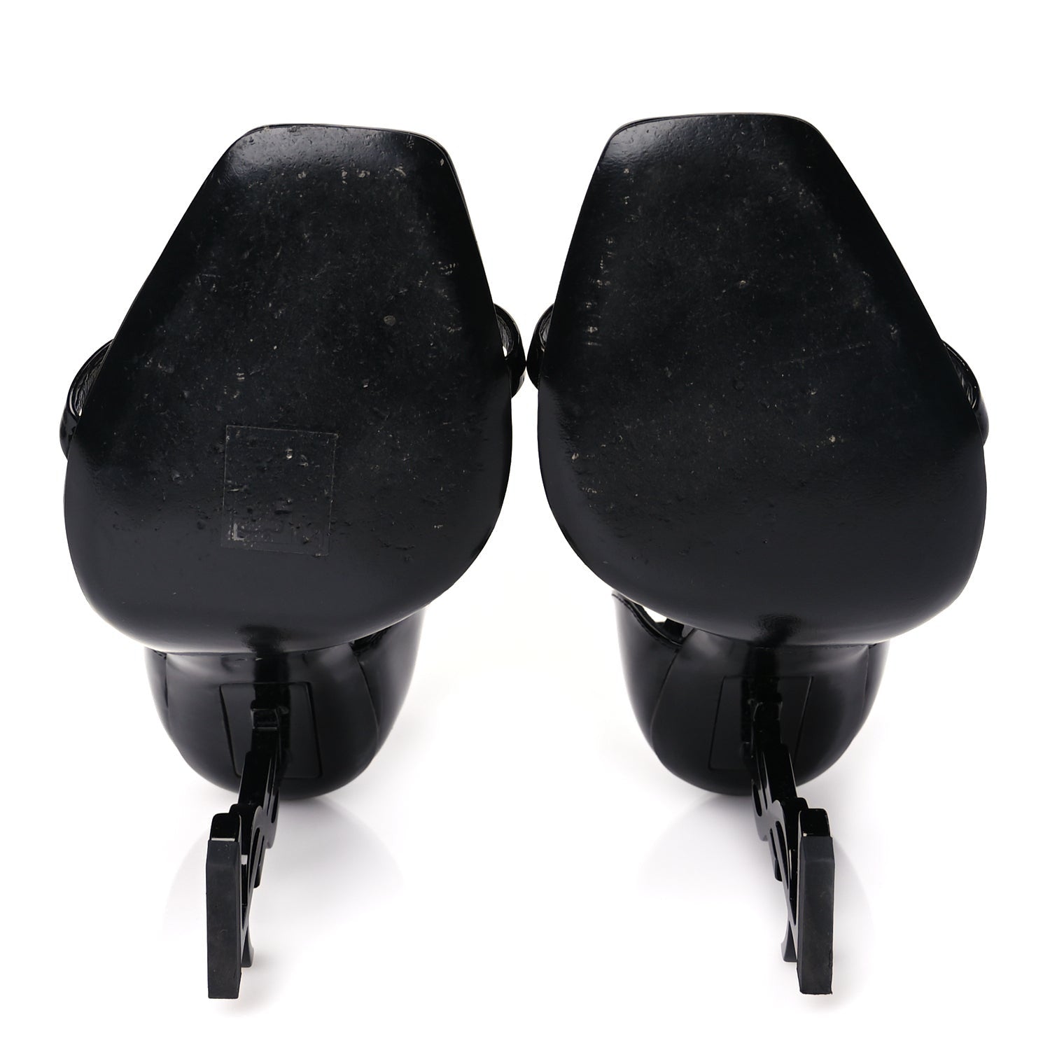 Saint Laurent Patent Calfskin Opyum 110 Sandals 37 Black 6 of 8