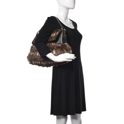 Fendi Rabbit Fur Large Chef Shoulder Bag 2 of 12