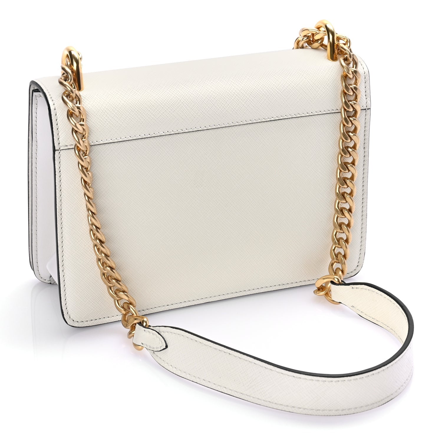 Prada Saffiano Chain Shoulder Bag  White 2 of 8