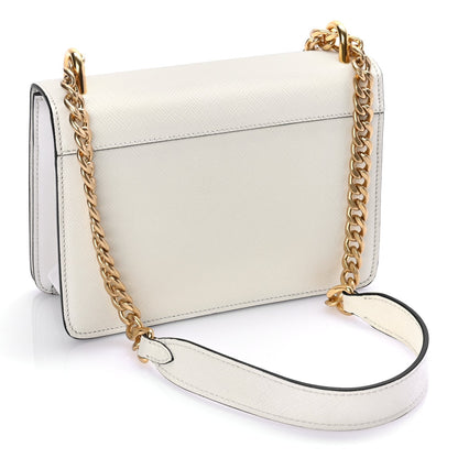 Prada Saffiano Chain Shoulder Bag  White 2 of 8