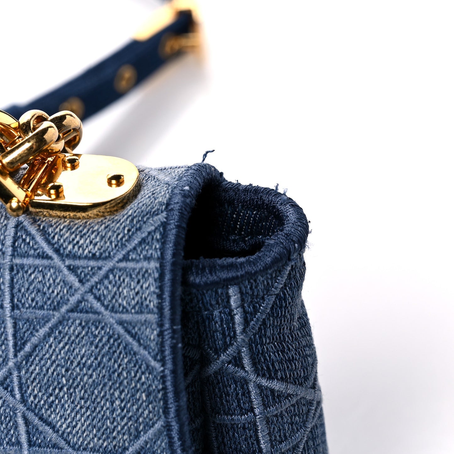 Denim Cannage Small Caro Bag Blue