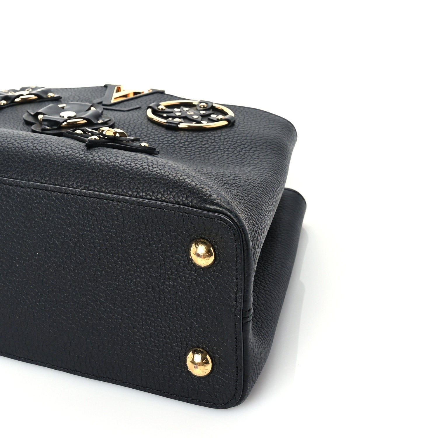 Louis Vuitton Taurillon Metallic Flowers Capucines PM Black 8 of 8